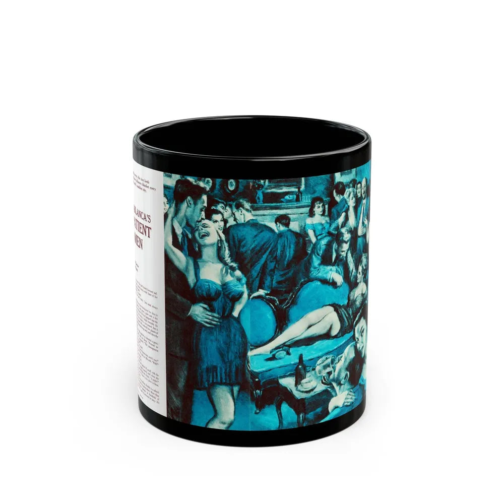 Casablanca's Impatient Women, Men magazine, c. 1958 - Black Coffee Mug-11oz-Go Mug Yourself