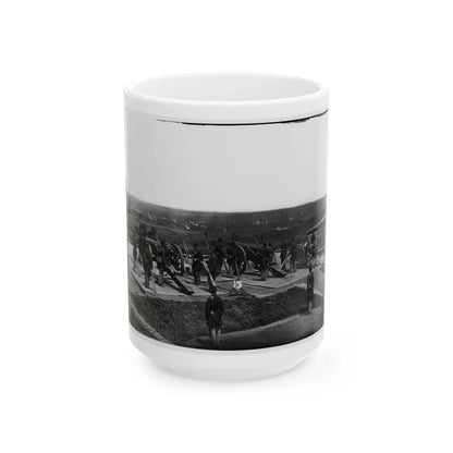 District Of Columbia. Gun Crews Of Company H, 3d Massachusetts Heavy Artillery, At Fort Lincoln (U.S. Civil War) White Coffee Mug-15oz-Go Mug Yourself