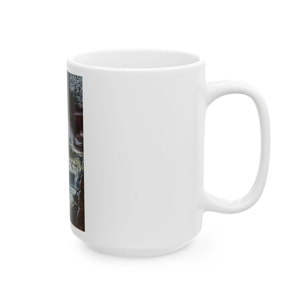 Ghost in Bedroom - White Coffee Mug-Go Mug Yourself