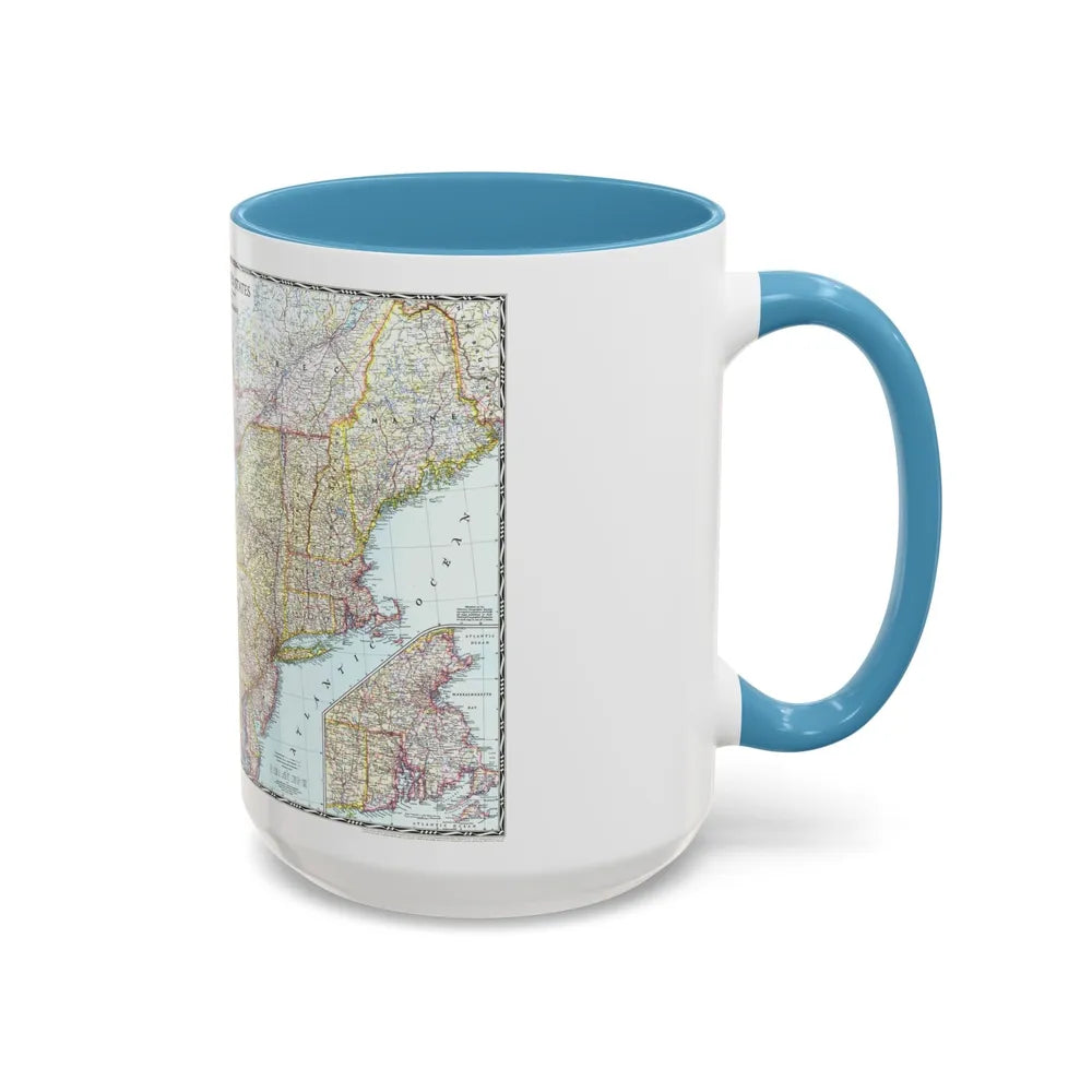 USA - Northeastern (1945) (Map) Accent Coffee Mug-Go Mug Yourself