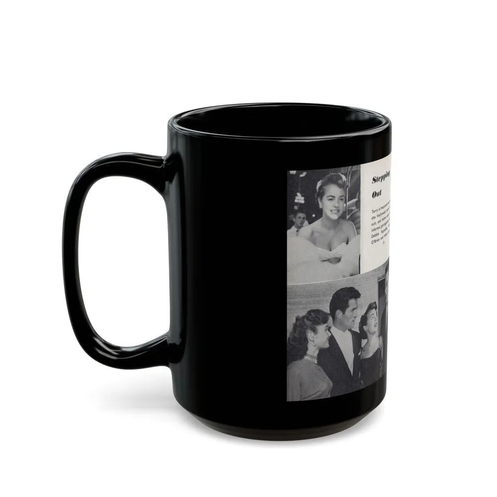 Terry Moore #443 - 66 PHOTOGRAPHS OF Terry MOORE U.K. Pocket Mag. Pages 16 & 17 (Vintage Female Icon) Black Coffee Mug-Go Mug Yourself
