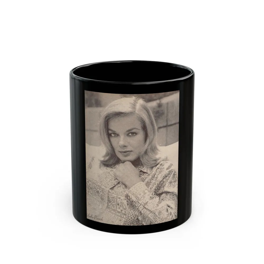 Leslie Parrish #139 (Vintage Female Icon) Black Coffee Mug-11oz-Go Mug Yourself