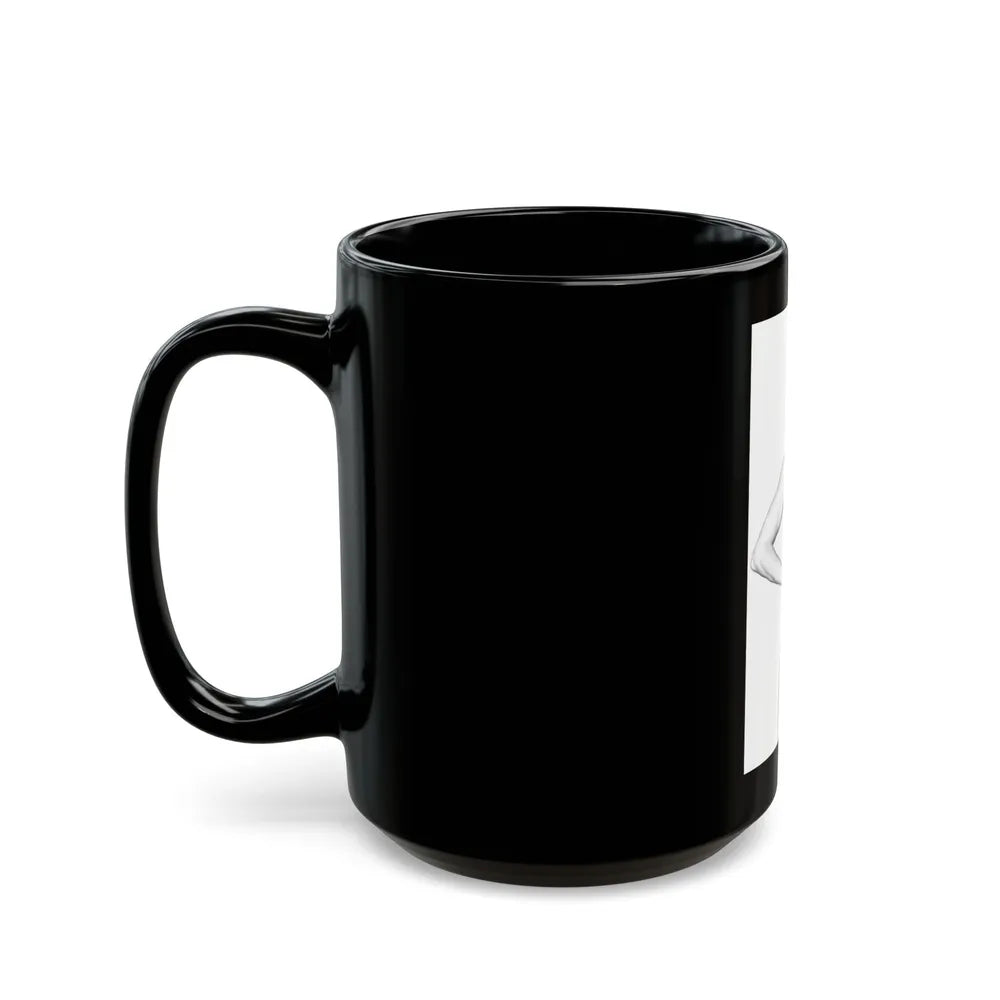 Linda Blair #170 - Nude Pencil Drawing (Vintage Female Icon) Black Coffee Mug-Go Mug Yourself