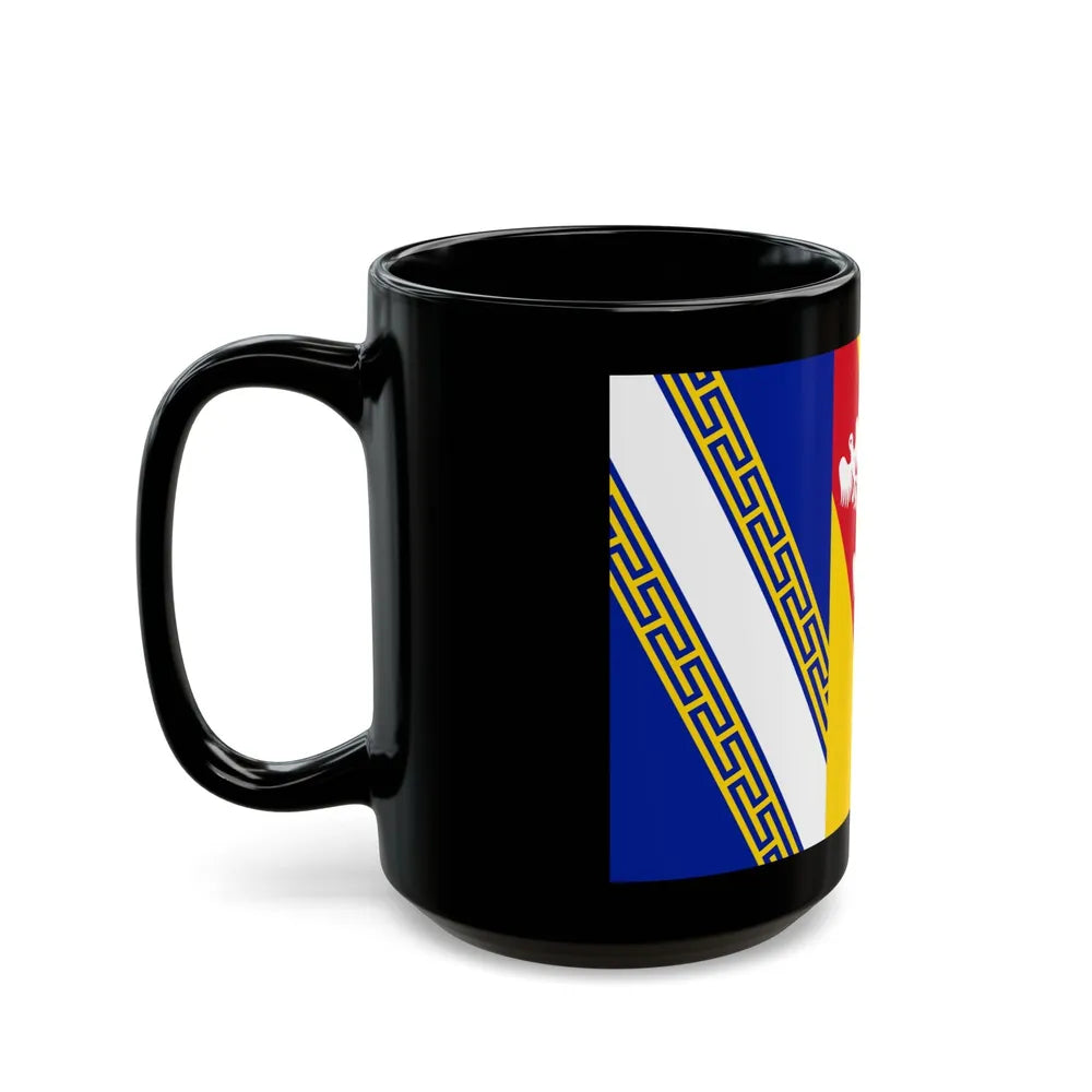 Flag of Grand Est France 2 - Black Coffee Mug-Go Mug Yourself