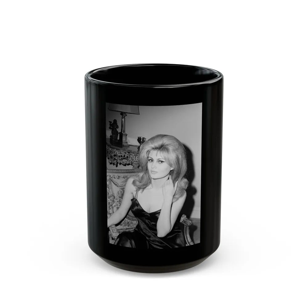 Pamela Tiffin #47 (Vintage Female Icon) Black Coffee Mug-15oz-Go Mug Yourself