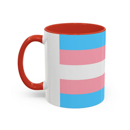 Transgender Pride Flag - Accent Coffee Mug-Go Mug Yourself