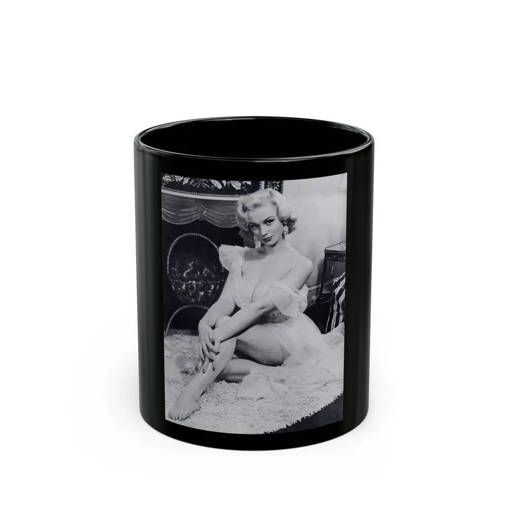 Norma Sykes #186 - [Page 28] Pages 1 of 1 with, 1 B&W Full Body Photo except right foot from Cabaret Aug. '57 Page 28 (Vintage Female Icon) Black Coffee Mug-11oz-Go Mug Yourself