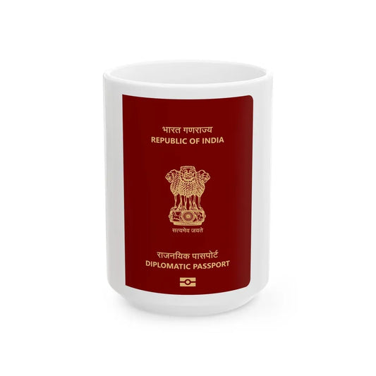 Indian Diplomatic Passport - White Coffee Mug-15oz-Go Mug Yourself