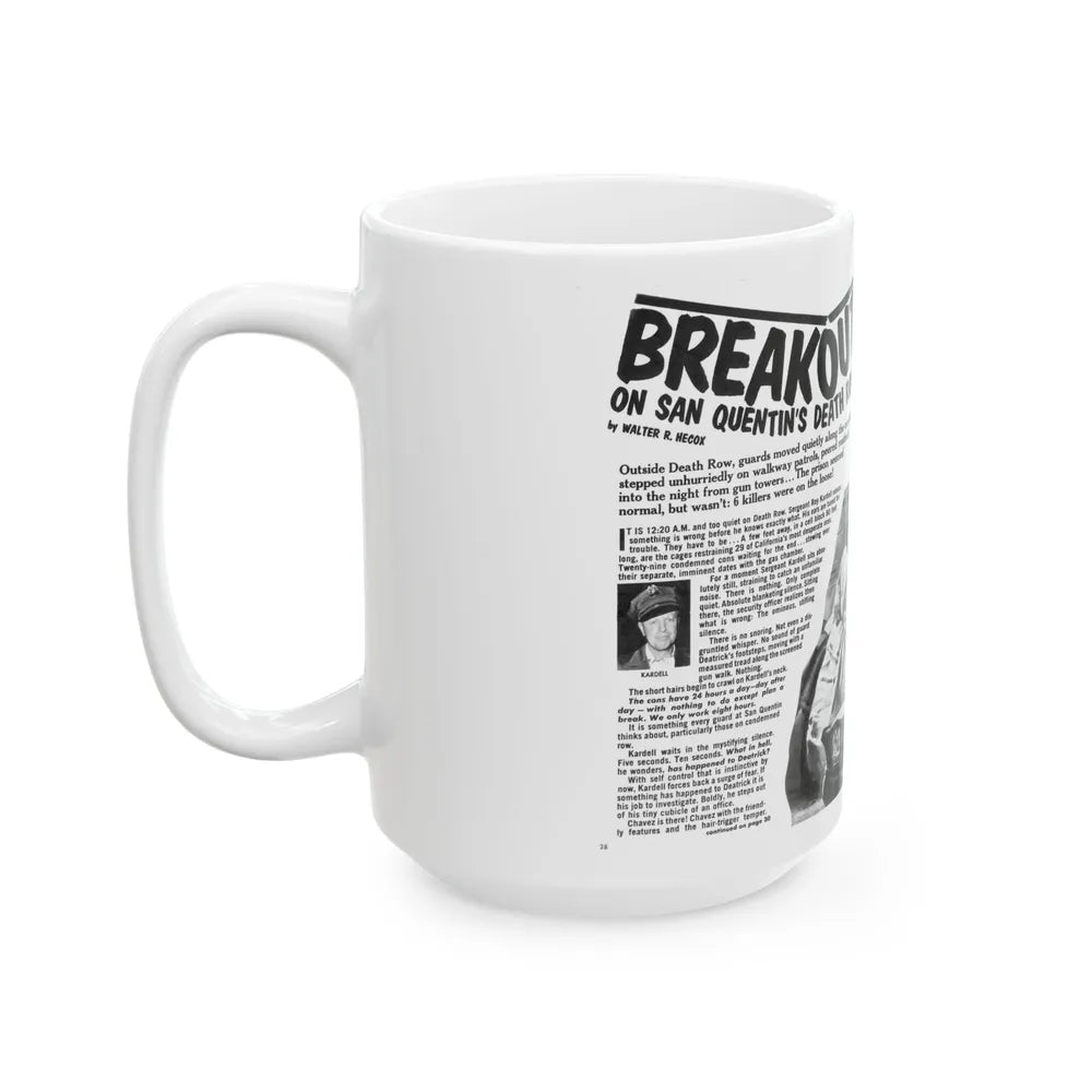 Breakout, Man's magazine, December 1962 - White Coffee Mug-Go Mug Yourself