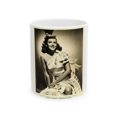 Paulette Goddard #125 (Vintage Female Icon) White Coffee Mug-11oz-Go Mug Yourself