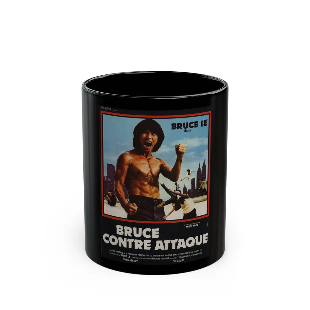 BRUCE LEE FIGHTS BACK FROM THE GRAVE (FRENCH) 1976 Movie Poster - Black Coffee Mug-11oz-Go Mug Yourself