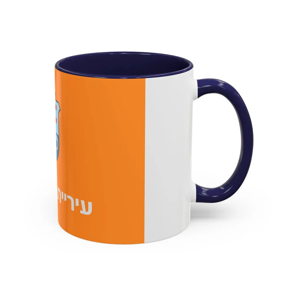 Flag of Ashkelon Israel - Accent Coffee Mug-Go Mug Yourself