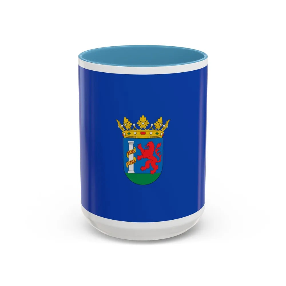 Flag of Badajoz Spain - Accent Coffee Mug-15oz-Light Blue-Go Mug Yourself