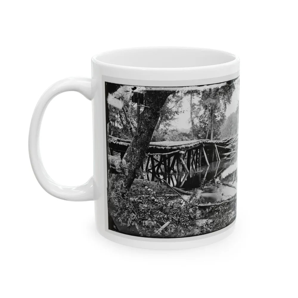 Chickahominy River, Va. Military Bridge Built By The 15th New York Volunteers Under Col. John Mcl. Murphy (U.S. Civil War) White Coffee Mug-Go Mug Yourself