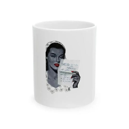 Be Careful, Mrs. Williams (1), Cosmopolitan, July 1947 - White Coffee Mug 11oz - Go Mug Yourself