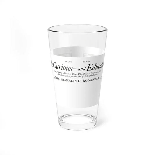 Be Curious And Educated, Liberty magazine, July 2, 1932 (Magazine Illustration) Pint Glass 16oz 16oz - Go Mug Yourself