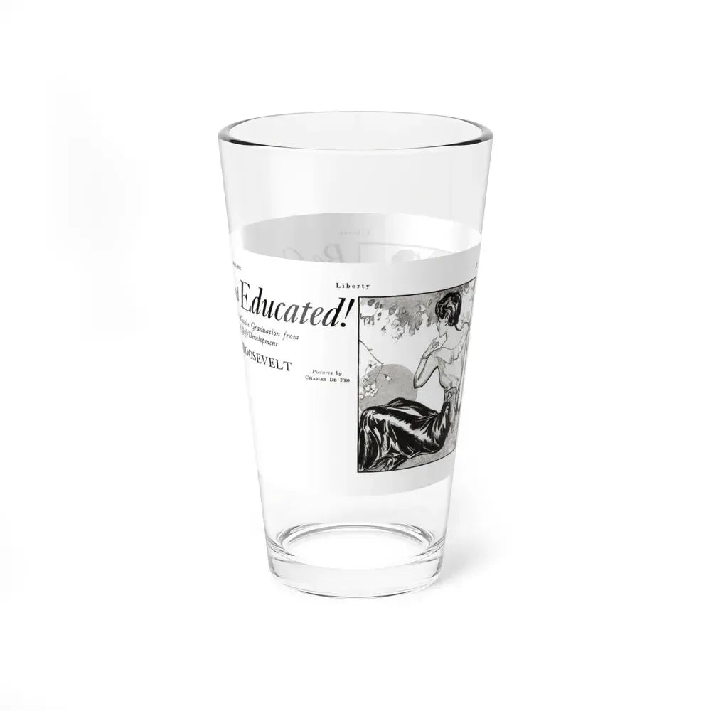 Be Curious And Educated, Liberty magazine, July 2, 1932 (Magazine Illustration) Pint Glass 16oz - Go Mug Yourself