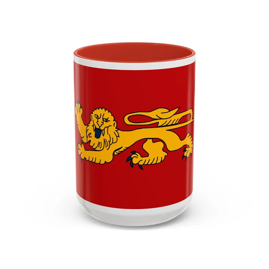 Flag of Aquitaine France - Accent Coffee Mug-15oz-Red-Go Mug Yourself