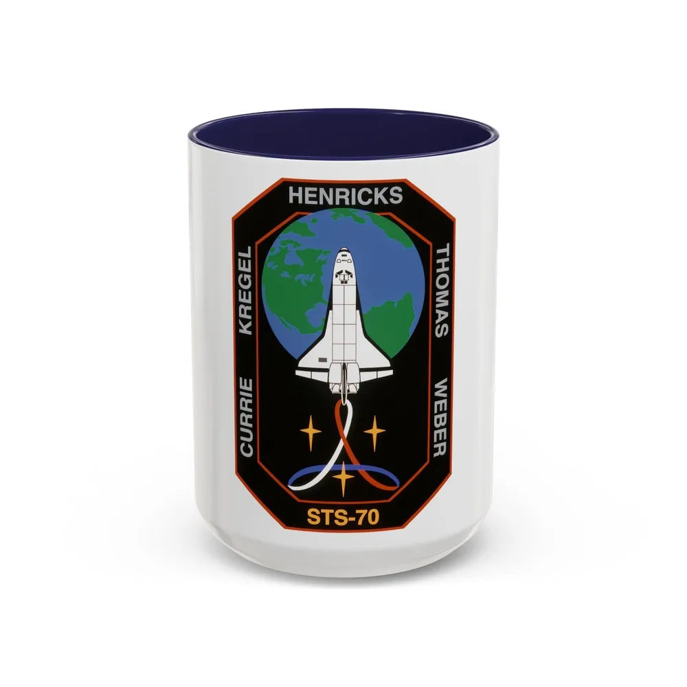 STS 70 (NASA) Accent Coffee Mug-15oz-Navy-Go Mug Yourself