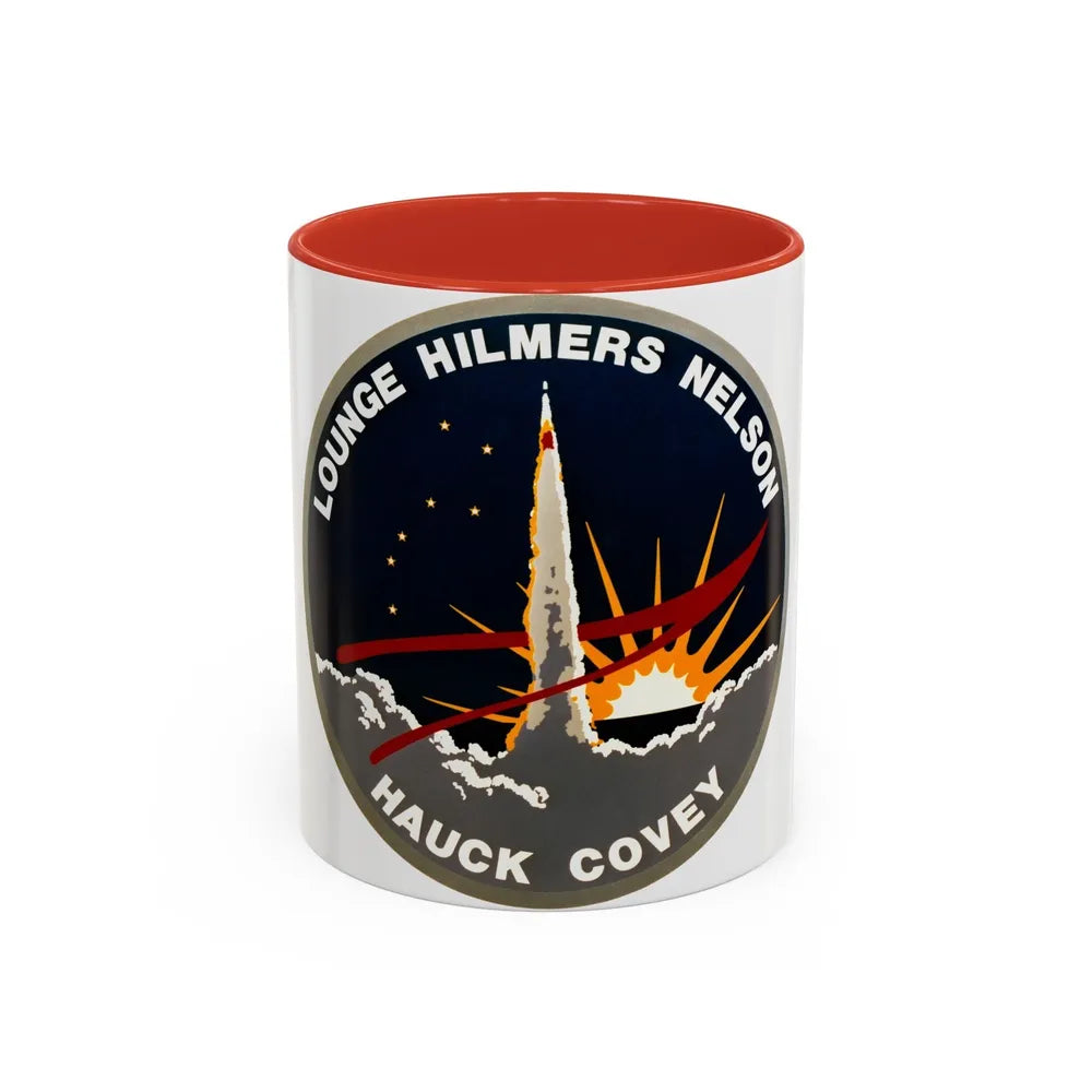 STS 26 (NASA) Accent Coffee Mug-11oz-Red-Go Mug Yourself