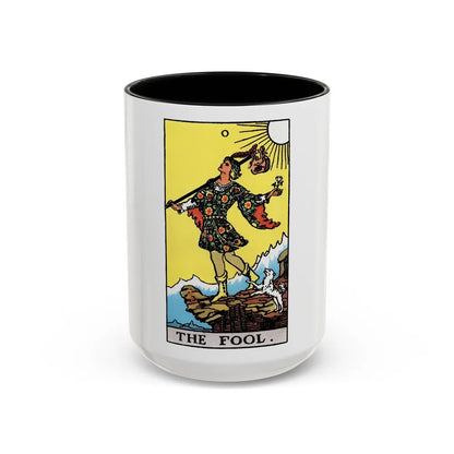 The Fool (Tarot Card) Accent Coffee Mug-15oz-Black-Go Mug Yourself