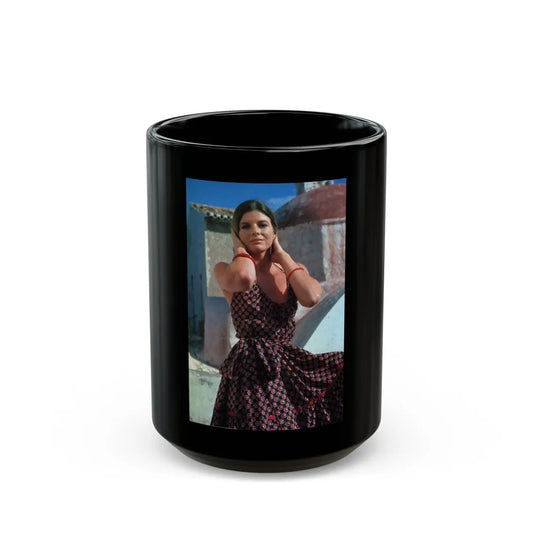 Katharine Ross #113 (Vintage Female Icon) Black Coffee Mug-15oz-Go Mug Yourself