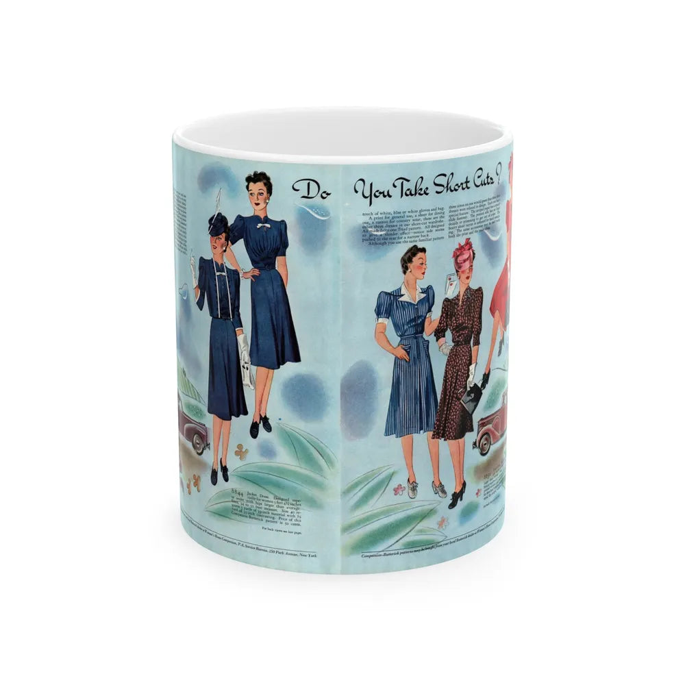 Do You Take Short Cutz, Woman's Home Companion, April 1940 - White Coffee Mug-11oz-Go Mug Yourself