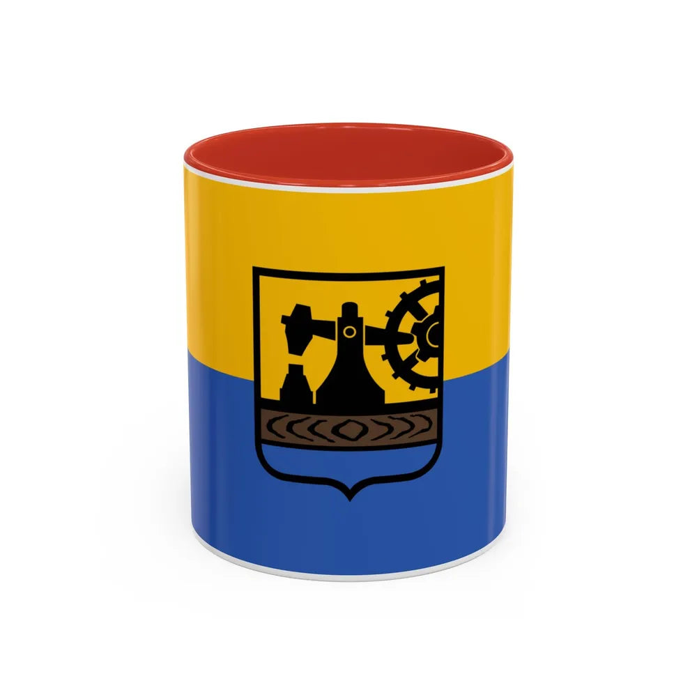 Flag of Katowice Poland - Accent Coffee Mug-11oz-Red-Go Mug Yourself