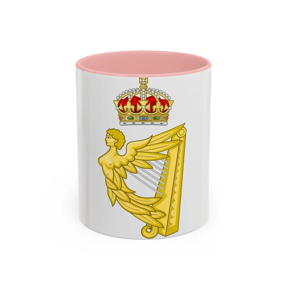 Crowned Harp (Tudor Crown) - Accent Coffee Mug-11oz-Pink-Go Mug Yourself