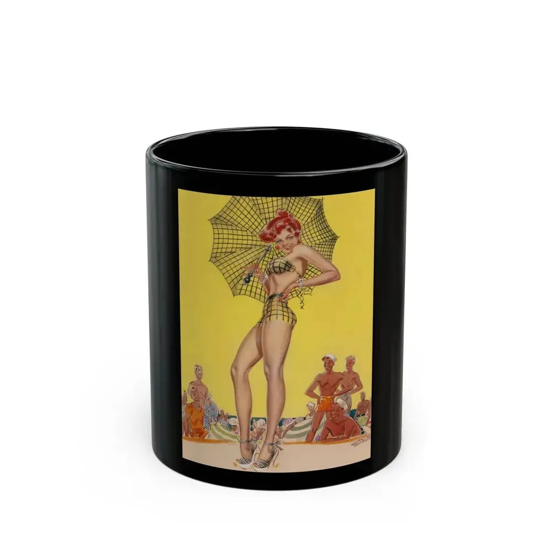 Beach Babe - Black Coffee Mug 11oz - Go Mug Yourself