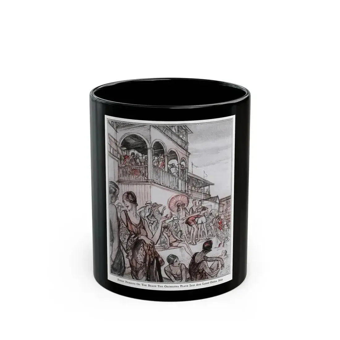 Beach Manners, McCalls magazine, August 1926 - Black Coffee Mug 11oz - Go Mug Yourself