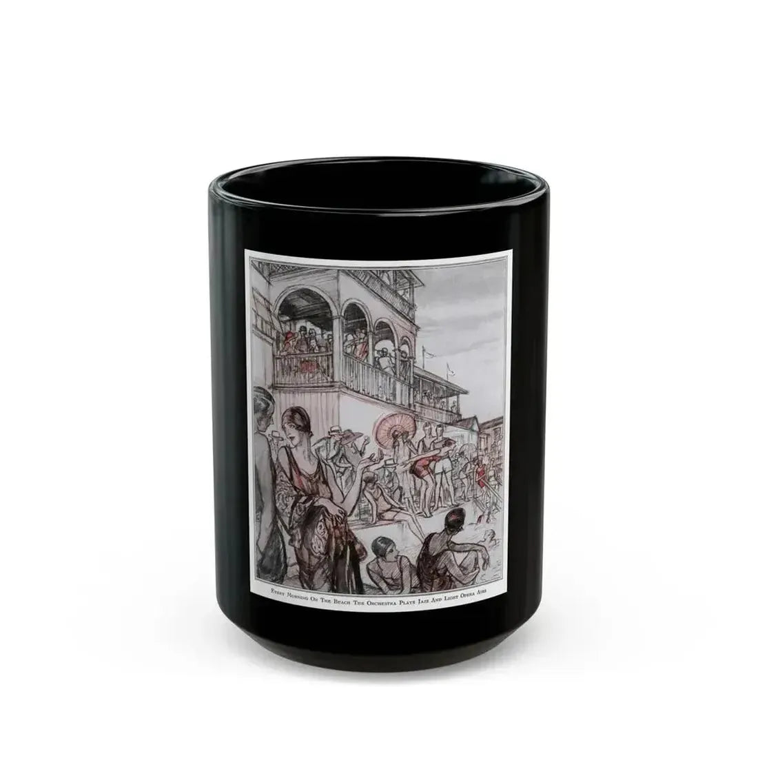Beach Manners, McCalls magazine, August 1926 - Black Coffee Mug 15oz - Go Mug Yourself