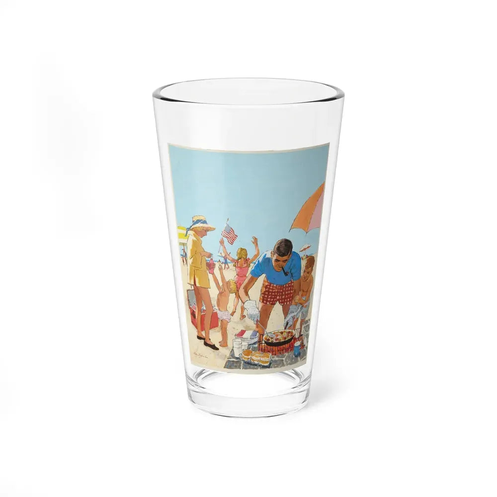 Beach Picnic Illustration (c. 1959) (Magazine Illustration) Pint Glass 16oz 16oz - Go Mug Yourself