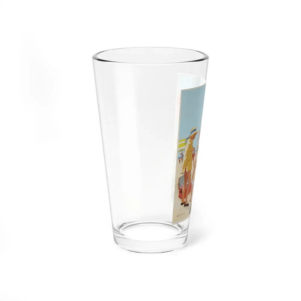Beach Picnic Illustration (c. 1959) (Magazine Illustration) Pint Glass 16oz - Go Mug Yourself