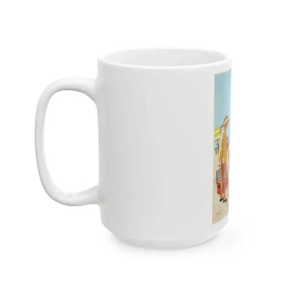 Beach Picnic Illustration (c. 1959) - White Coffee Mug - Go Mug Yourself