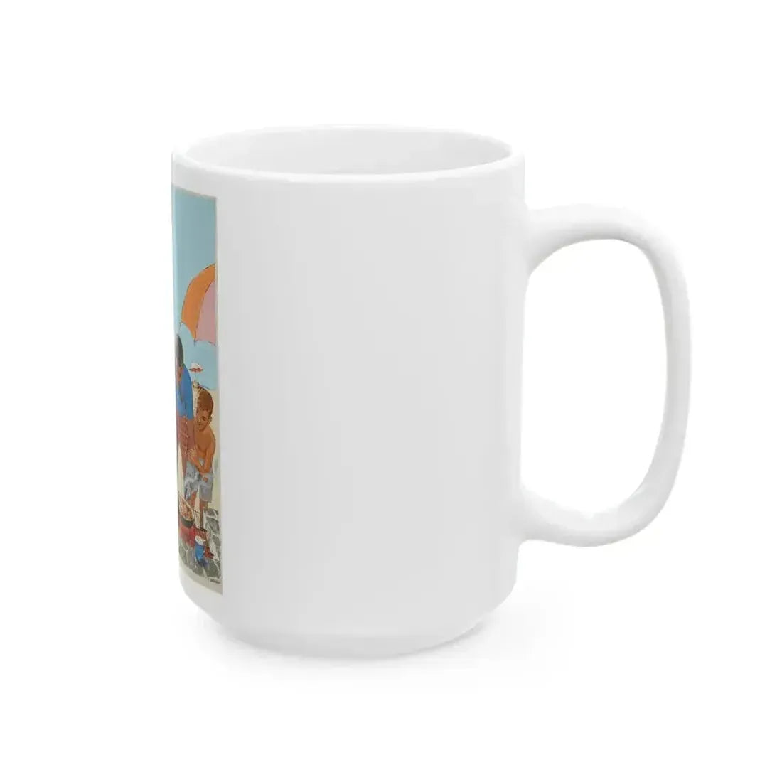 Beach Picnic Illustration (c. 1959) - White Coffee Mug - Go Mug Yourself