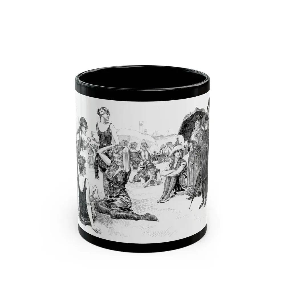 Beach Scene - Black Coffee Mug 11oz - Go Mug Yourself