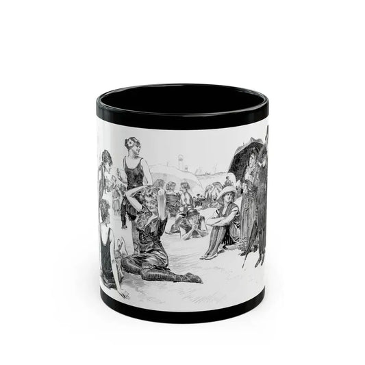 Beach Scene - Black Coffee Mug 11oz - Go Mug Yourself