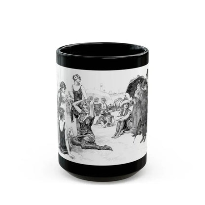 Beach Scene - Black Coffee Mug 15oz - Go Mug Yourself