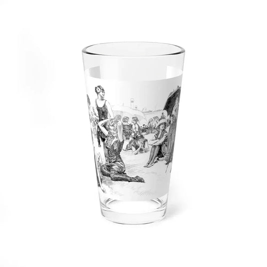 Beach Scene (Magazine Illustration) Pint Glass 16oz 16oz - Go Mug Yourself