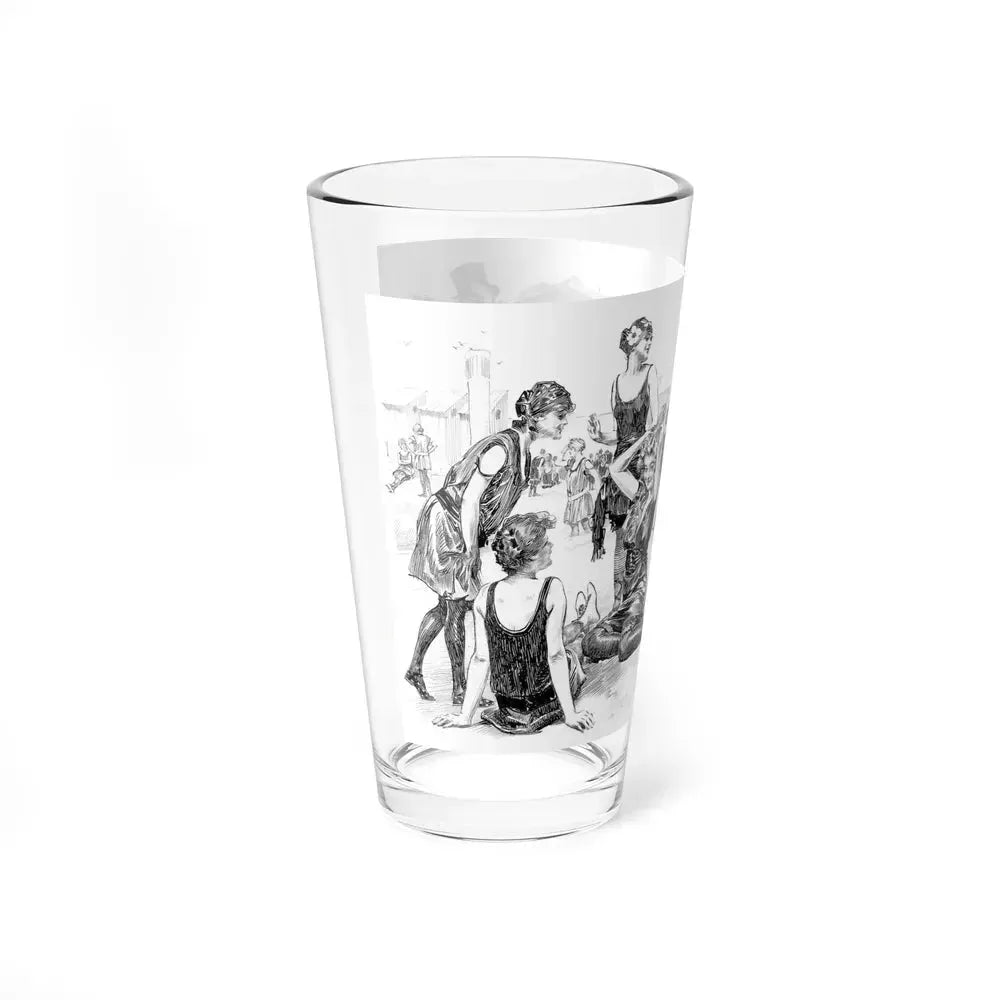 Beach Scene (Magazine Illustration) Pint Glass 16oz - Go Mug Yourself