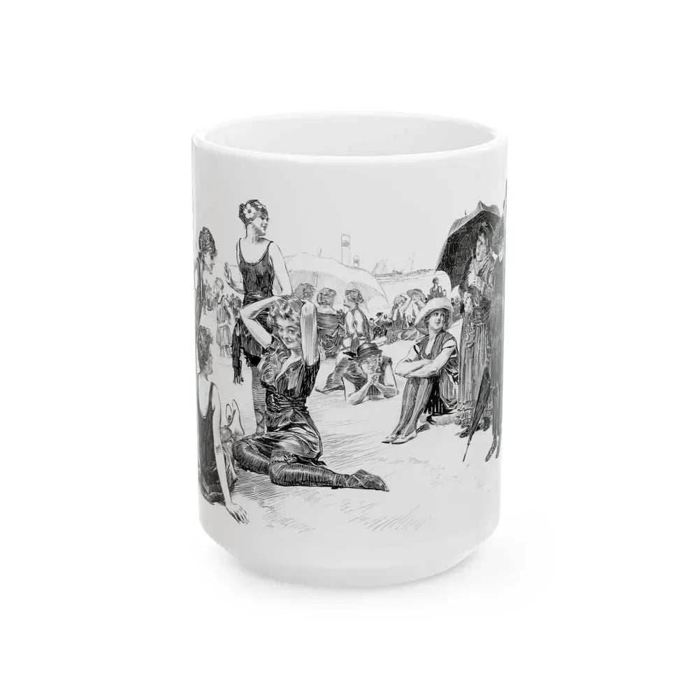 Beach Scene - White Coffee Mug 15oz - Go Mug Yourself