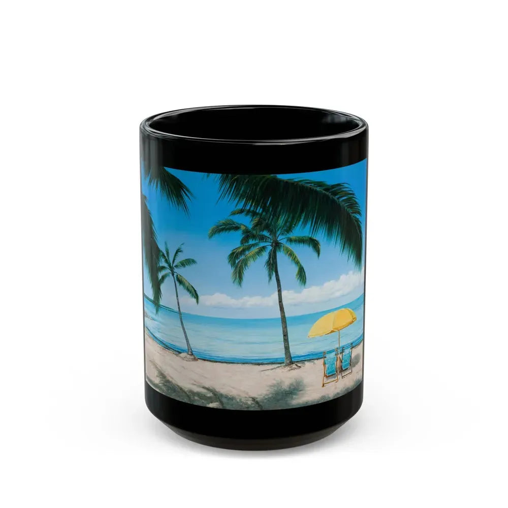 Beach Scene_1 - Black Coffee Mug 15oz - Go Mug Yourself
