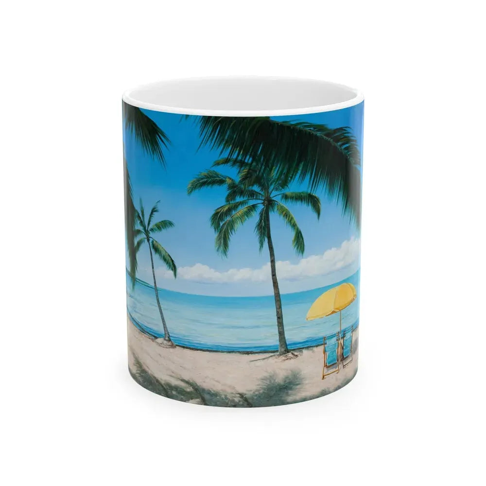 Beach Scene_1 - White Coffee Mug 11oz - Go Mug Yourself