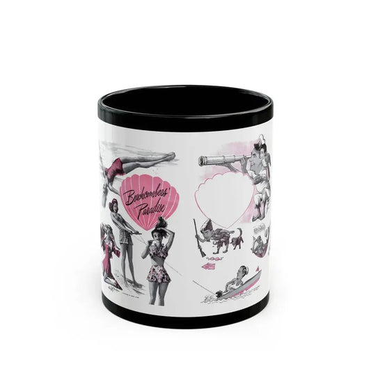 Beachcombers' Paradise, Cosmopolitan, May 1947 - Black Coffee Mug 11oz - Go Mug Yourself