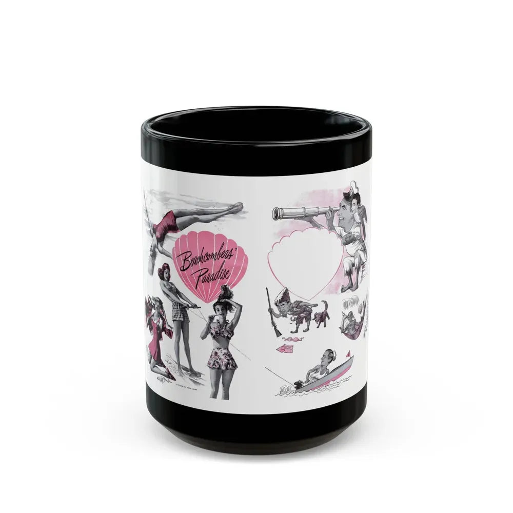 Beachcombers' Paradise, Cosmopolitan, May 1947 - Black Coffee Mug 15oz - Go Mug Yourself