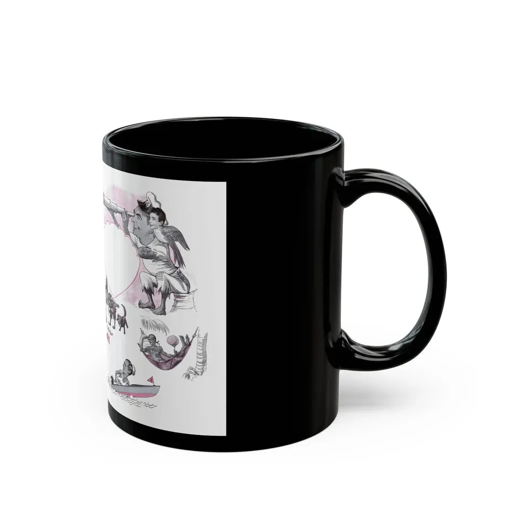Beachcombers' Paradise, Cosmopolitan, May 1947 - Black Coffee Mug - Go Mug Yourself