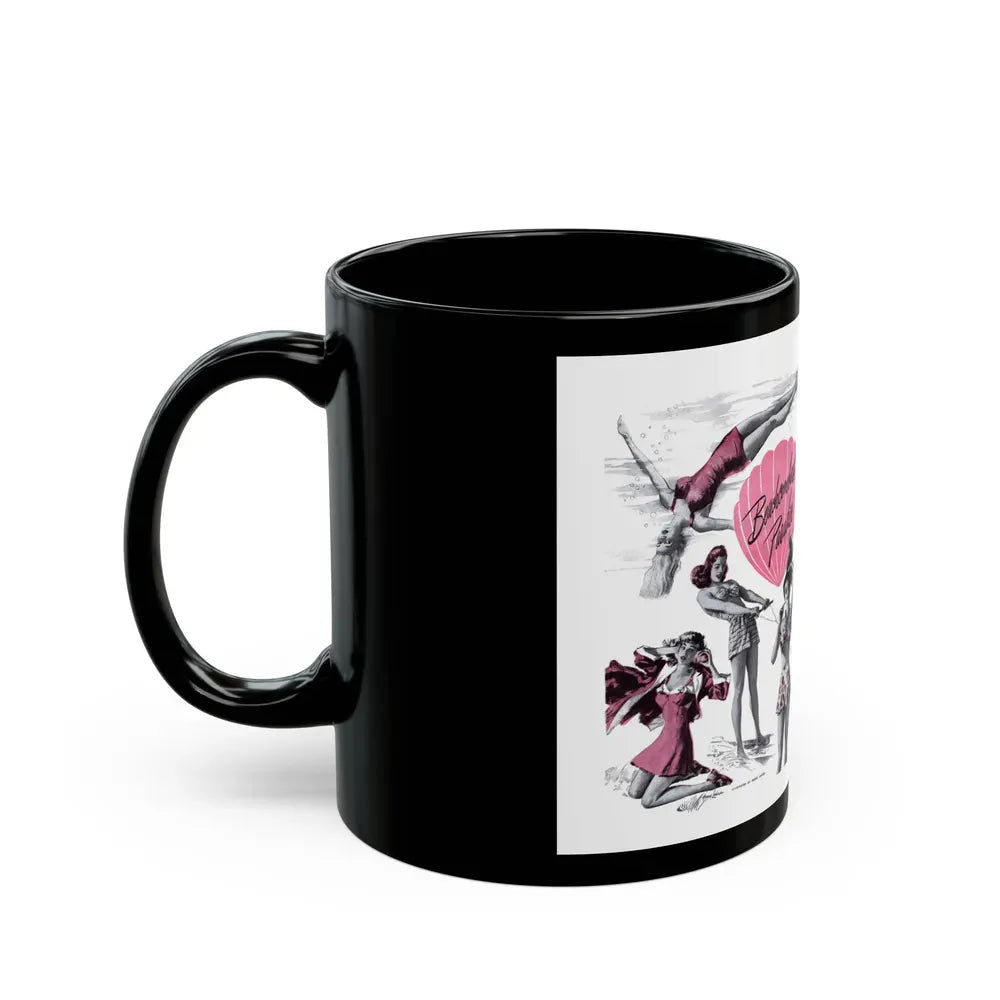 Beachcombers' Paradise, Cosmopolitan, May 1947 - Black Coffee Mug - Go Mug Yourself