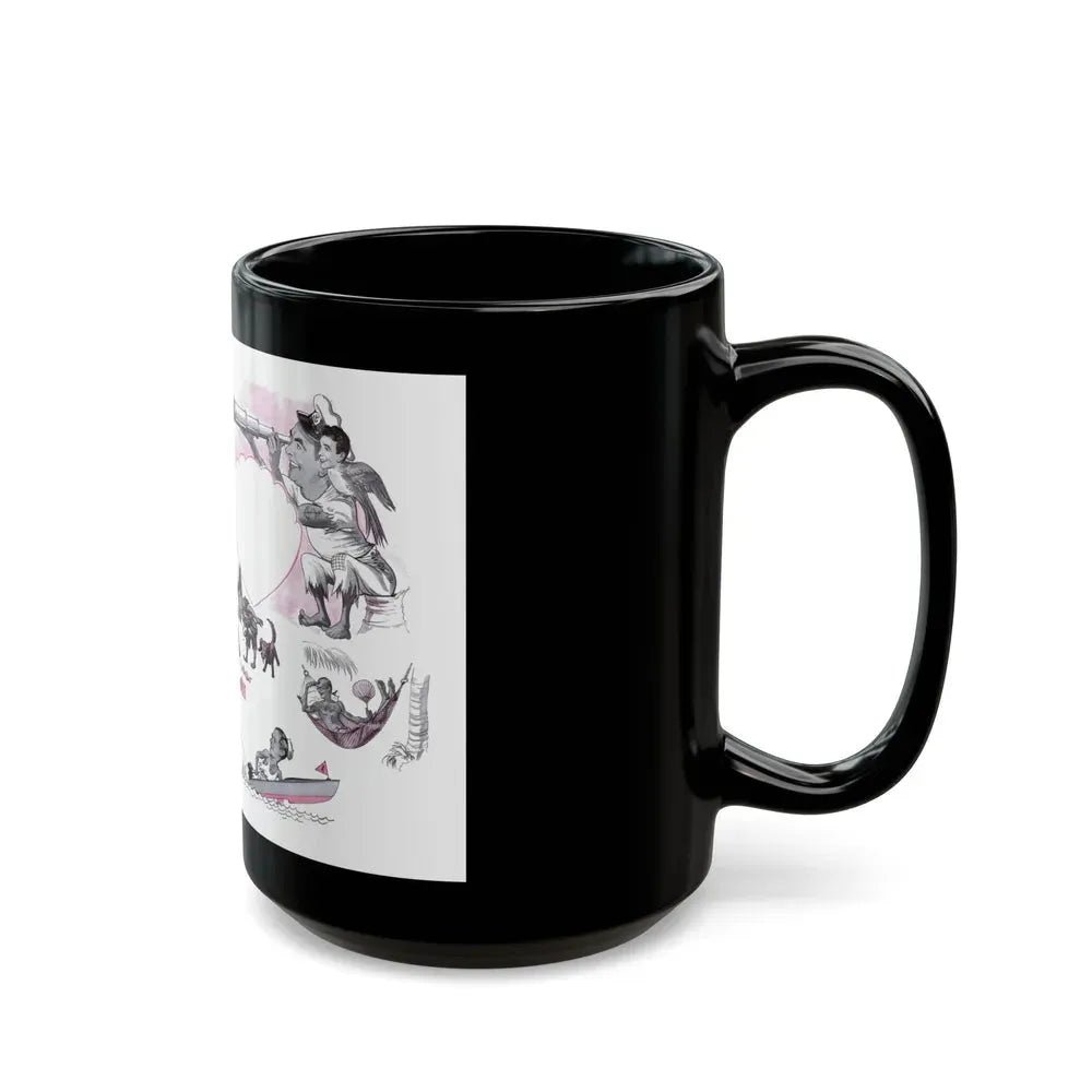 Beachcombers' Paradise, Cosmopolitan, May 1947 - Black Coffee Mug - Go Mug Yourself