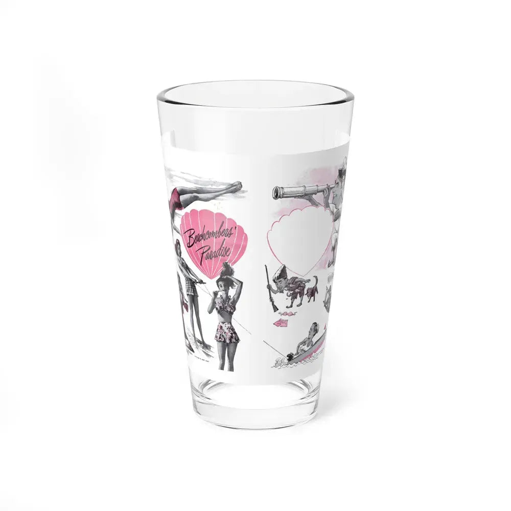 Beachcombers' Paradise, Cosmopolitan, May 1947 (Magazine Illustration) Pint Glass 16oz 16oz - Go Mug Yourself